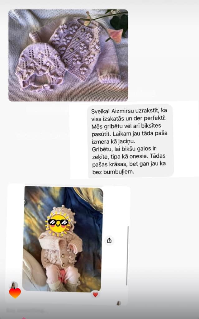 Adīts komplektiņš mazulim
