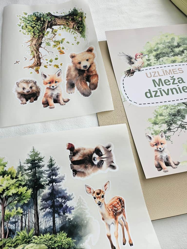 Līmpapīra uzlīmes "Meža dzīvnieki"
