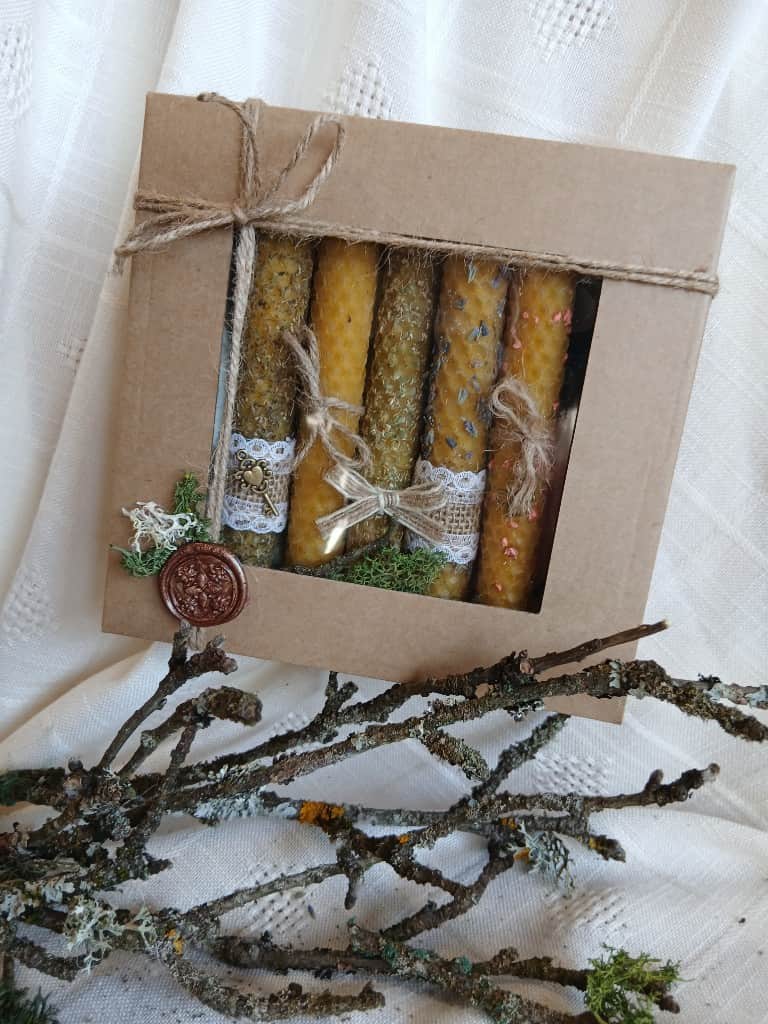 Bišu vaska sveces, komplekts