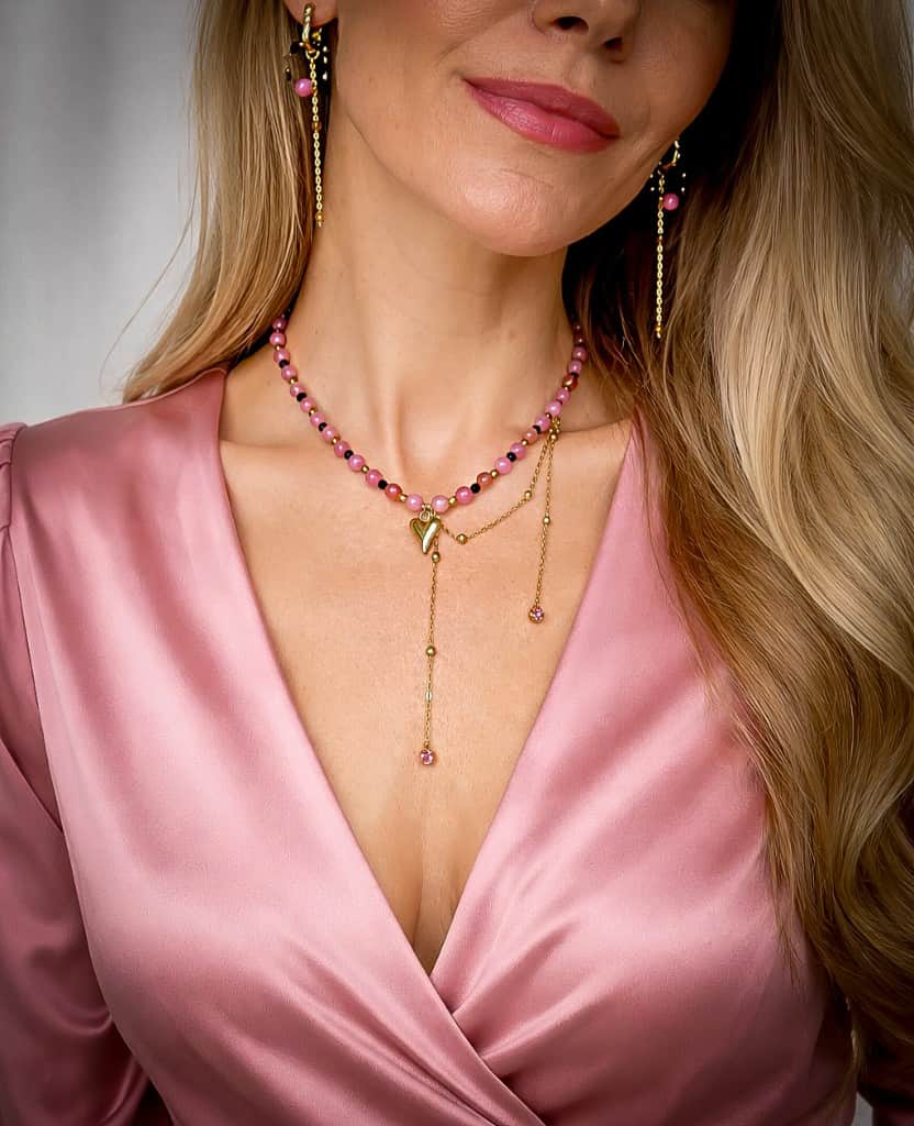 Komplekts kaklarota ar sirds kulonu & auskari 2in1