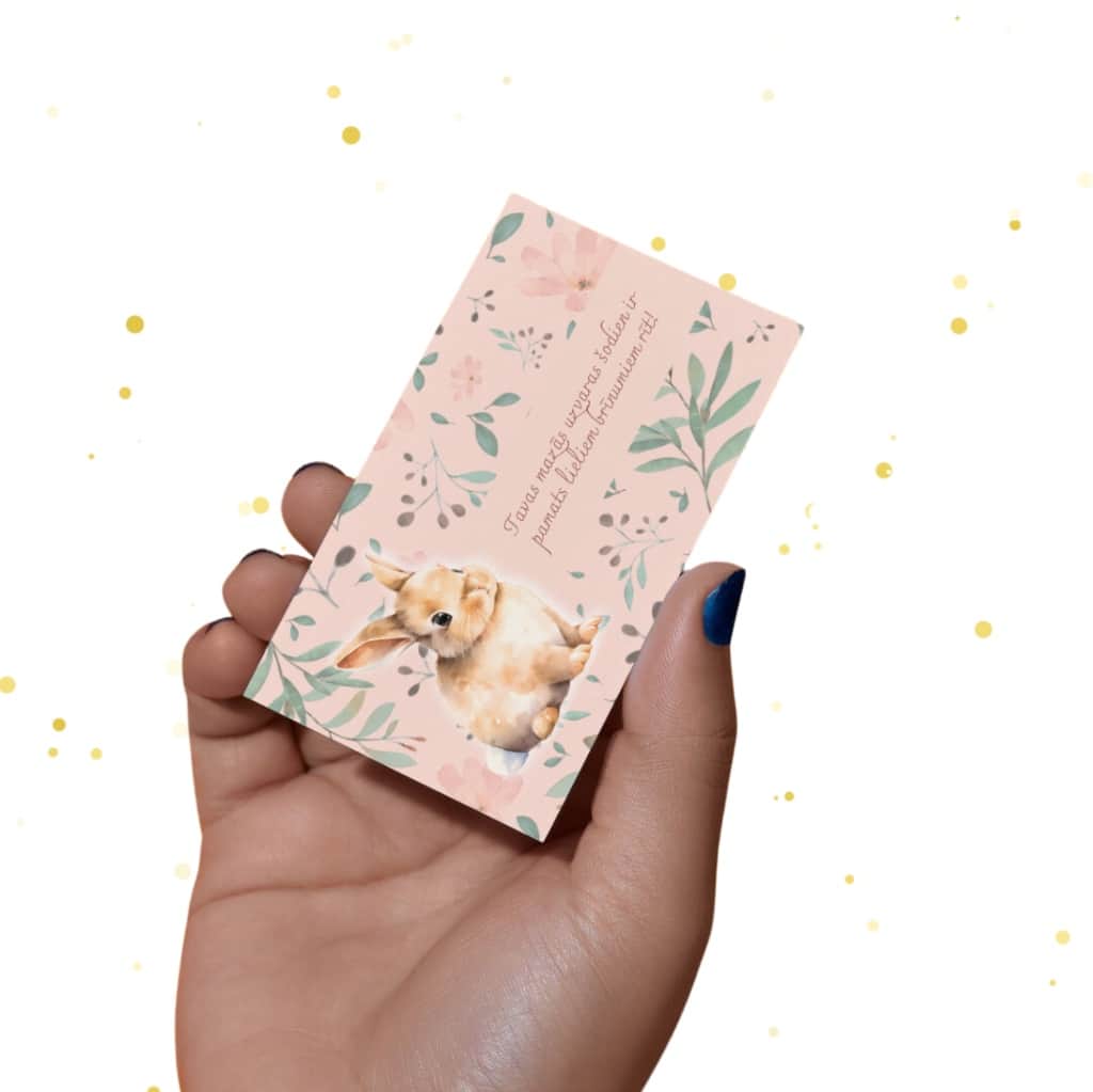 Personalizētas vizītkartes vai paldies kartītes (9x5 cm) ar maketa izstrādi