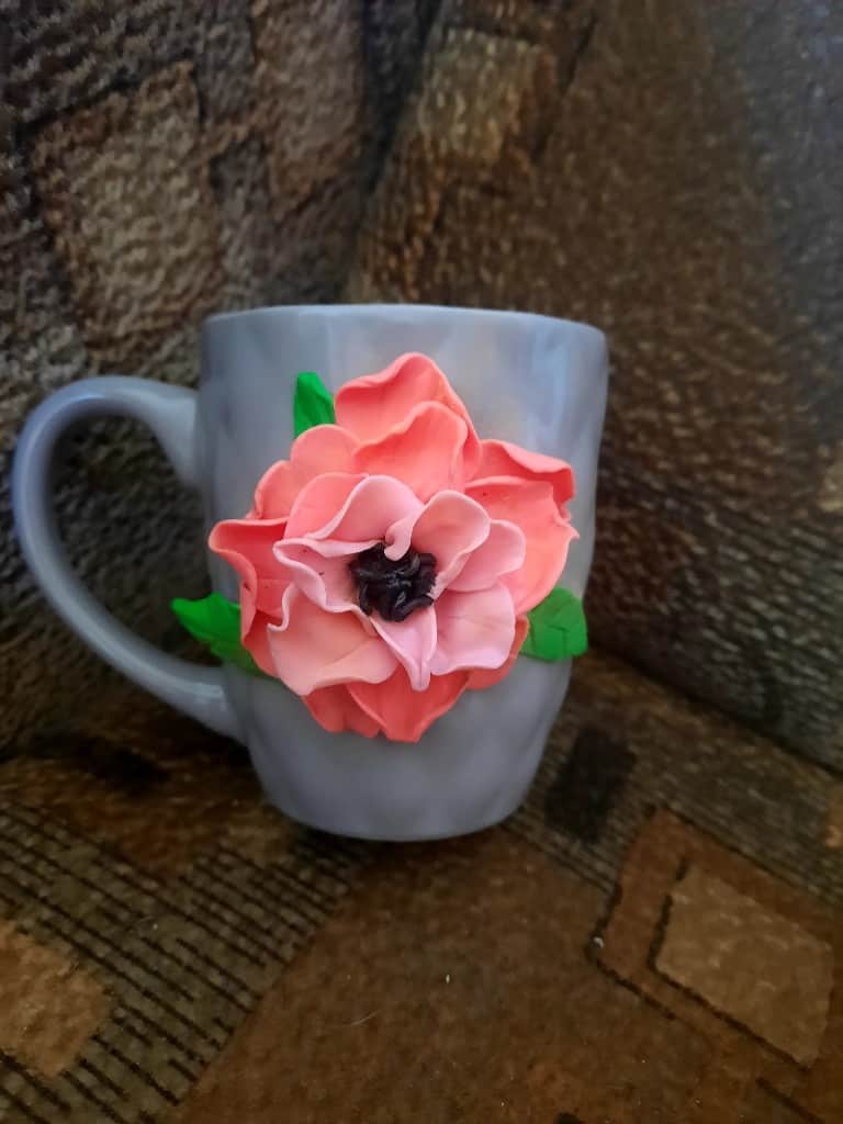 Tējas,kafijas krūze ar polimermālu dekoru 