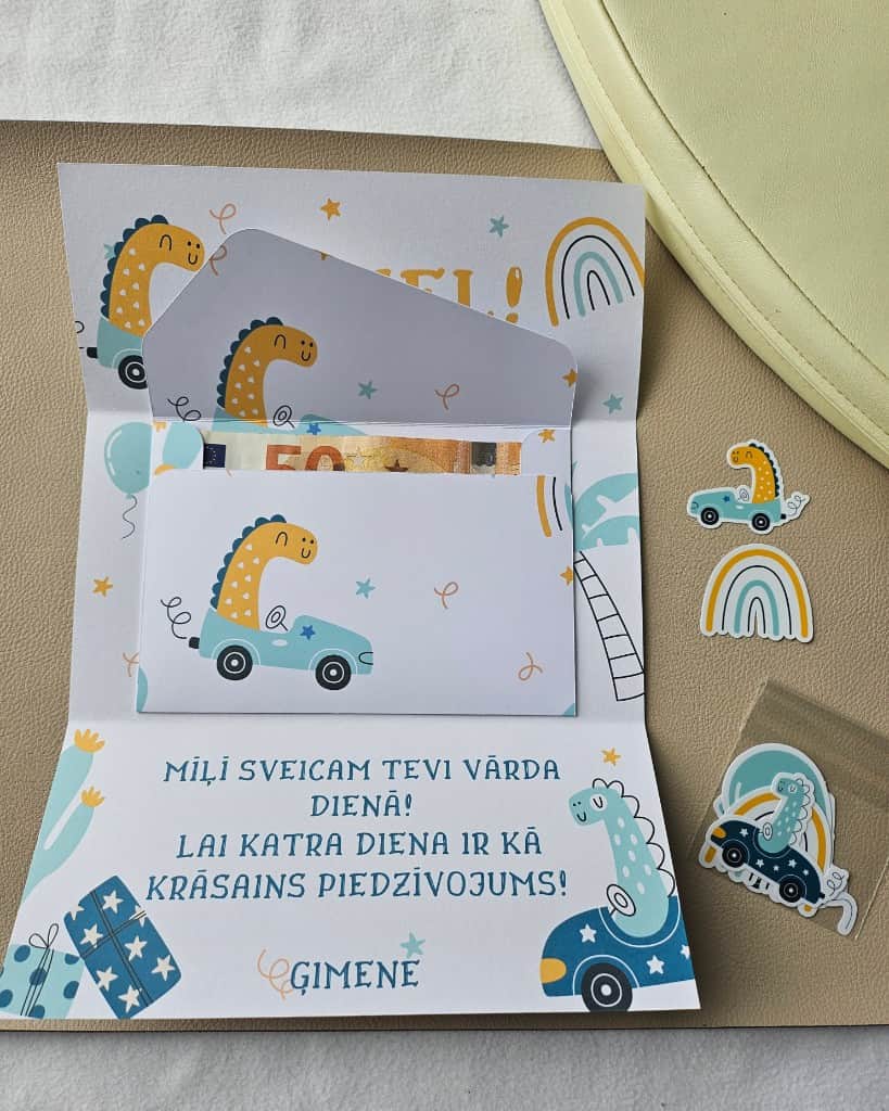 Personalizējamas naudas kartītes bērniem