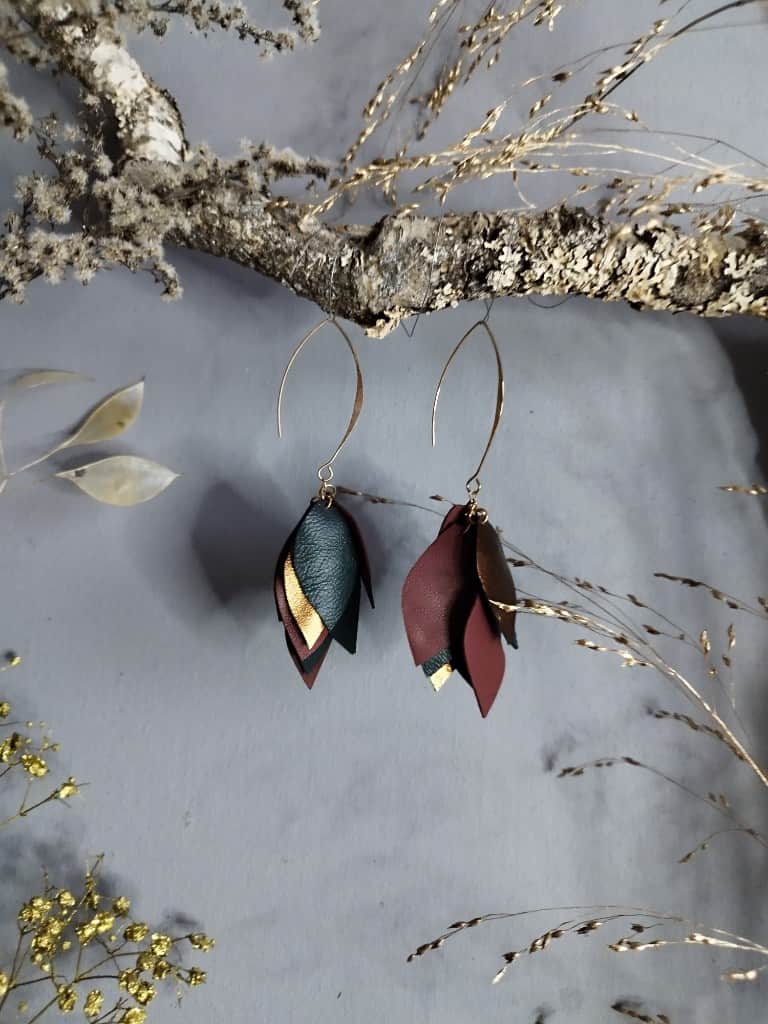 Ādas "Lielo lapu auskari"