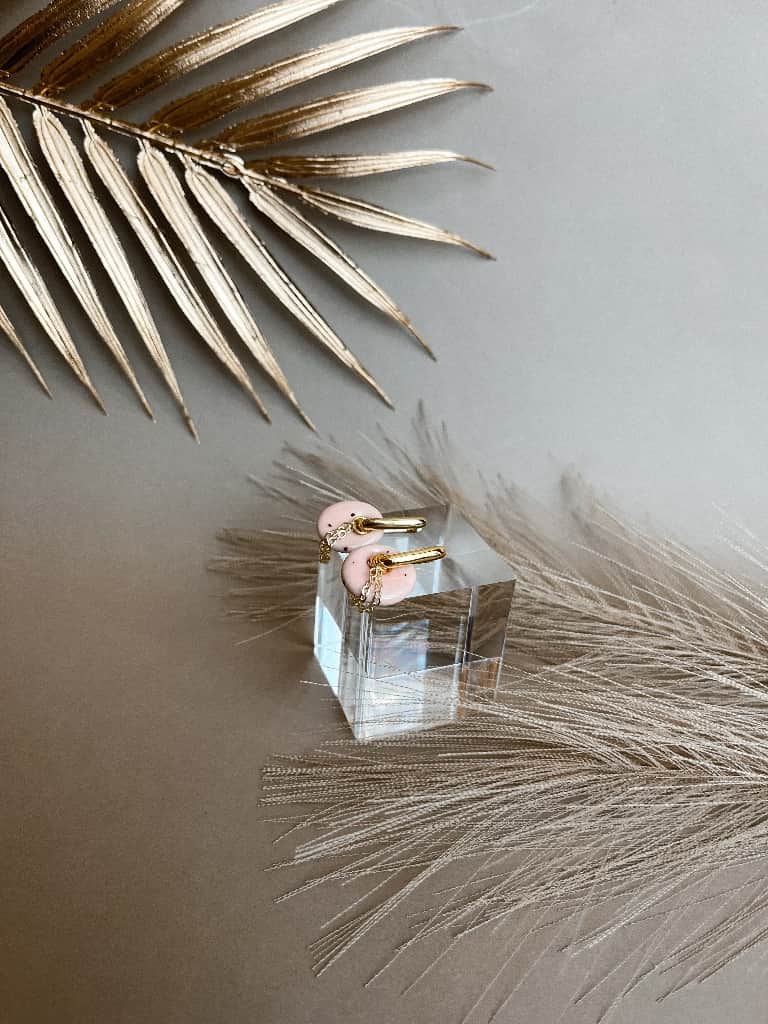 Pūderrozā pārveidojami auskari 4in1