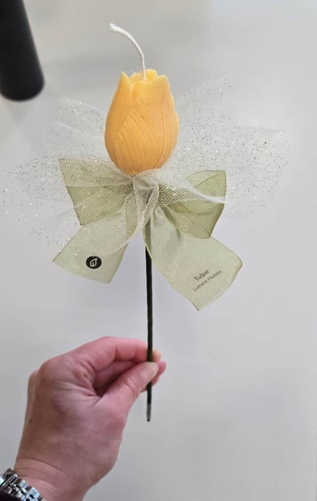 Svece - Tulpe uz kāta (sojas & kokosriekstu vasks)