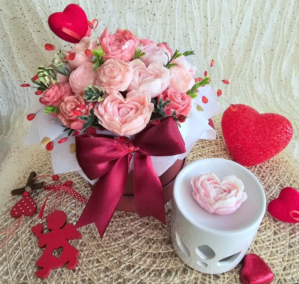 Aromātiskā vaska ziedu pušķis 