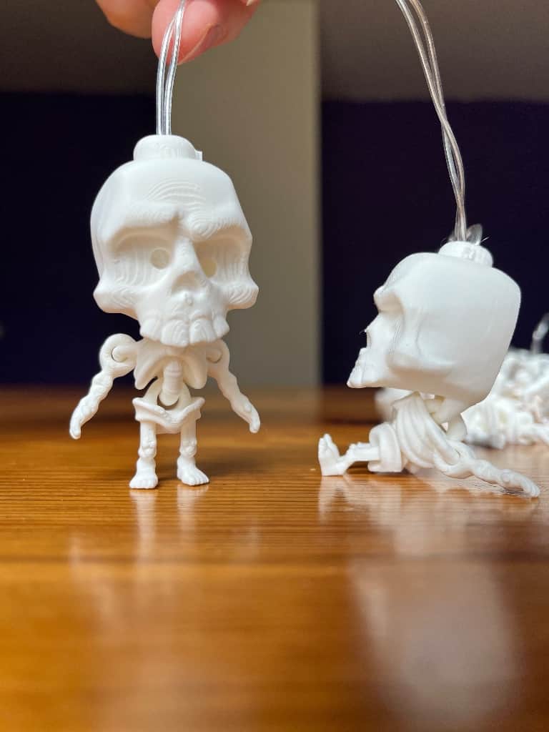 LED virtene ar 20 skeletiem – 3D printēts, Helovīnu dekors