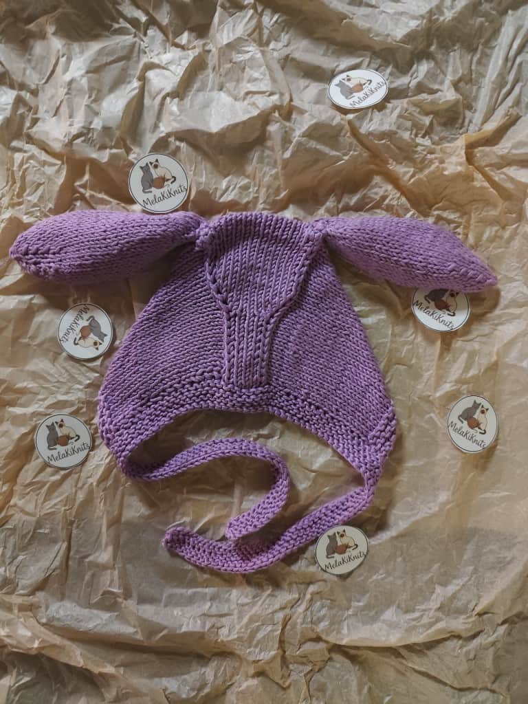 Zaķēna cepure 0-3 mēneši/MelaKnits