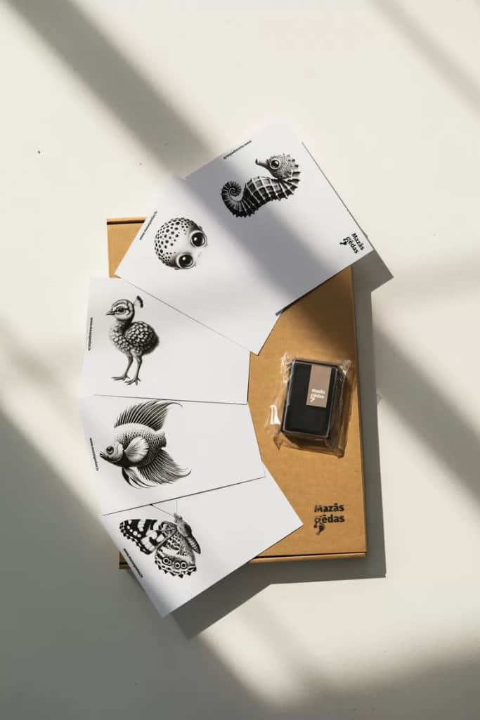 Bērna roku nospiedumu kartītes + nospieduma spilventiņš