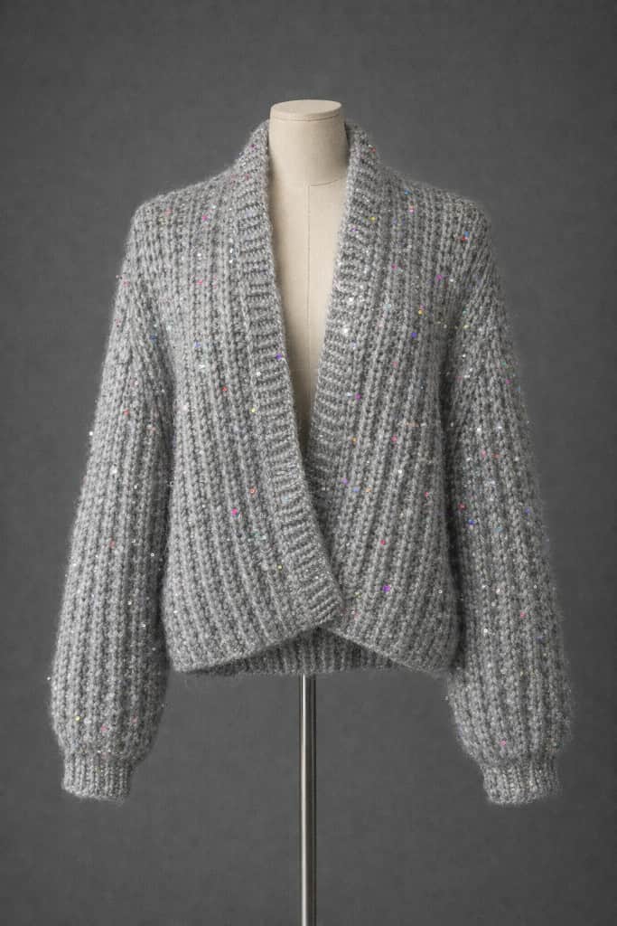 Mohēras kardigans ar pailletēm