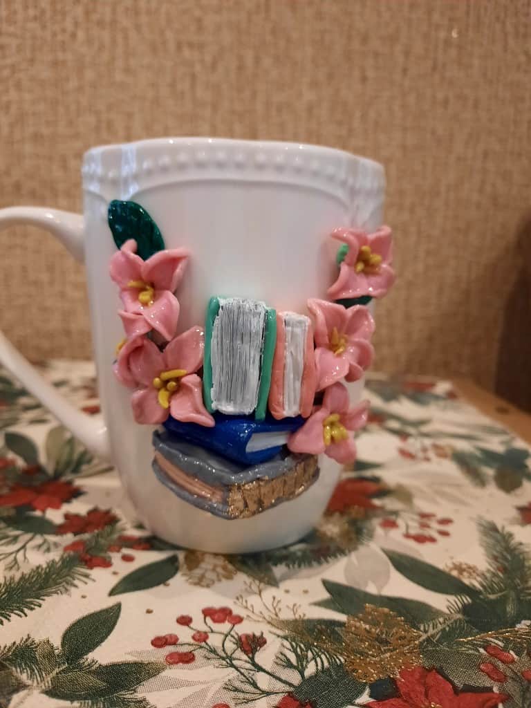 Tējas,kafijas krūze ar polimermālu dekoru 