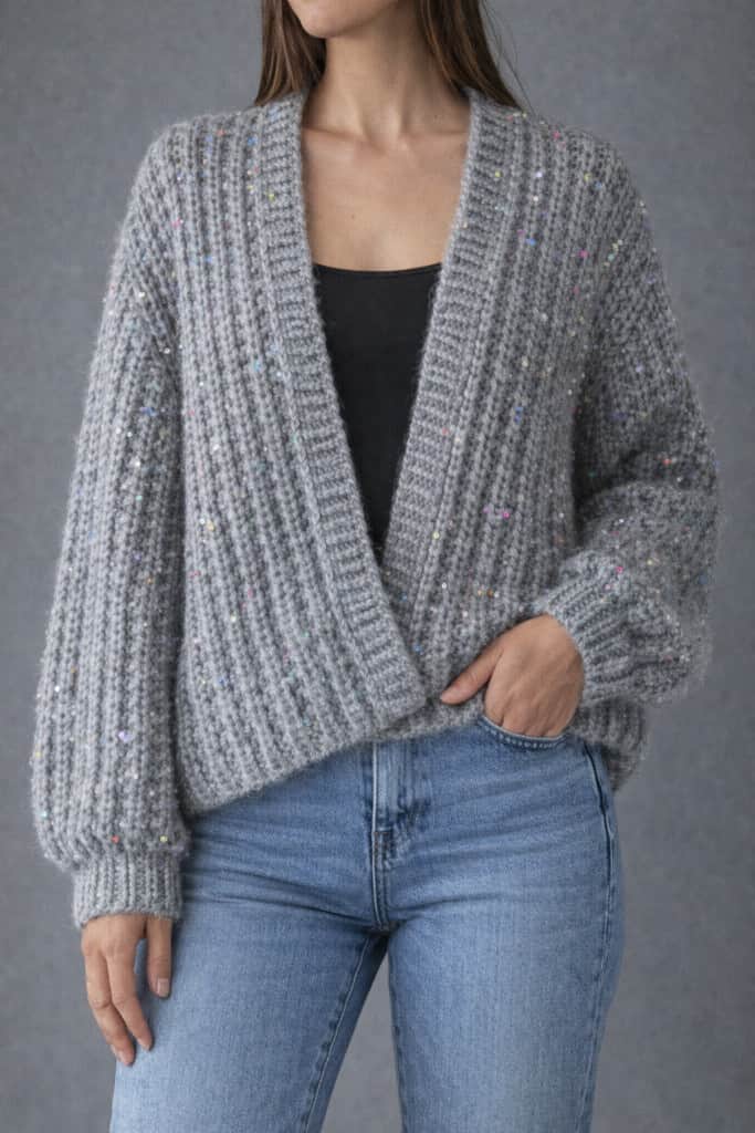 Mohēras kardigans ar pailletēm