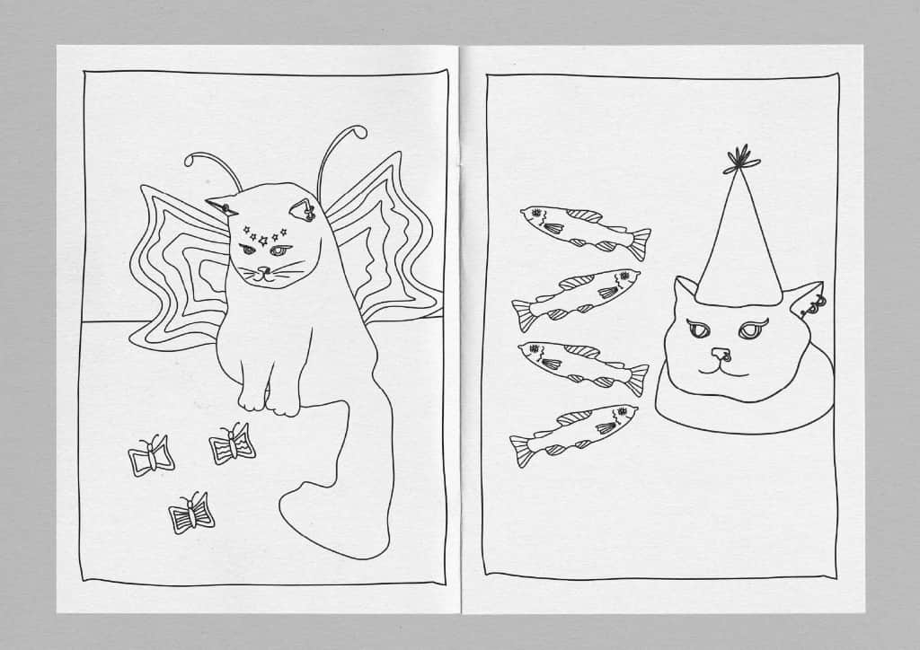 KOOL KATS krāsojamā grāmata | Fiziska krāsojamā grāmata |  Krāsojamā grāmata bērniem un pieaugušajiem