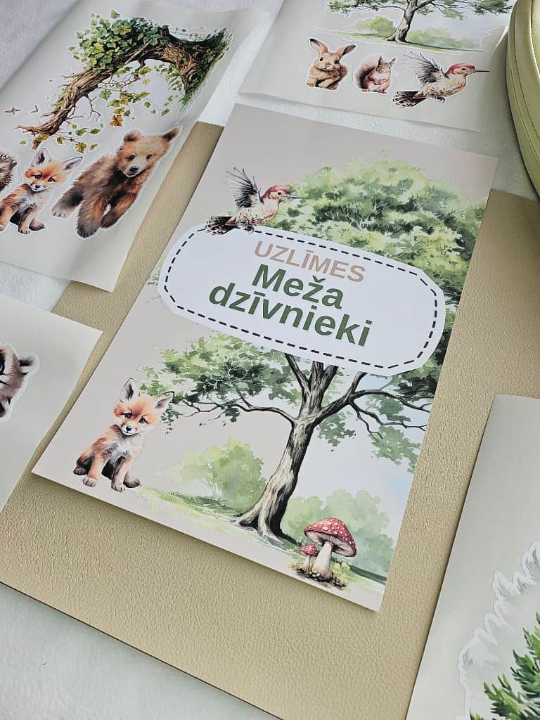 Līmpapīra uzlīmes "Meža dzīvnieki"