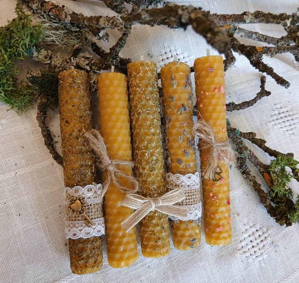 Bišu vaska sveces, komplekts