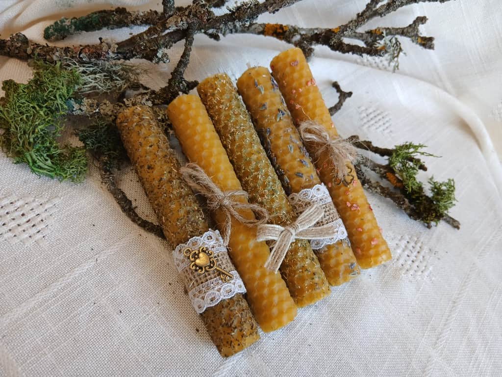 Bišu vaska sveces, komplekts