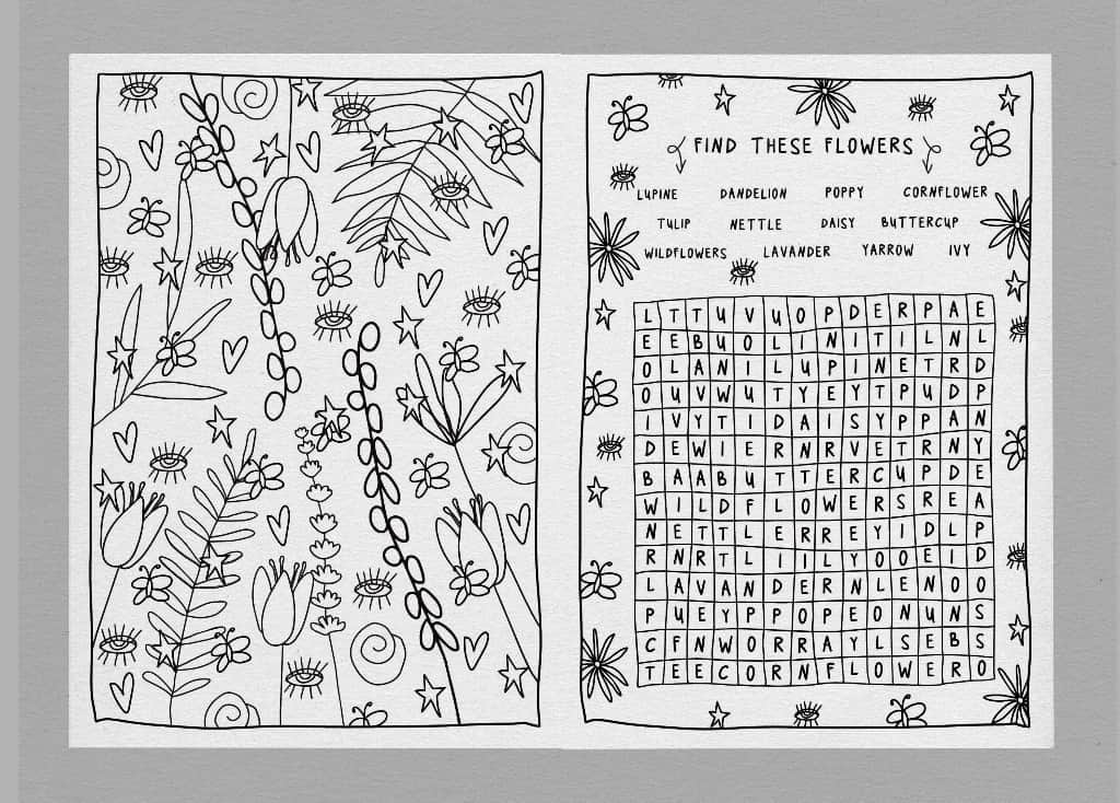 Pavasara krāsojamā grāmata | Aktivitāšu grāmata | Bērniem un pieaugušajiem krāsojamā grāmata