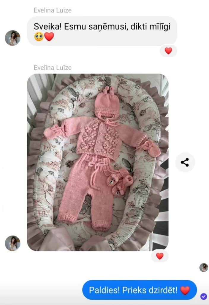 Komplektiņš mazulim - jaciņa, bikses, cepurīte, zeķes, cimdiņi