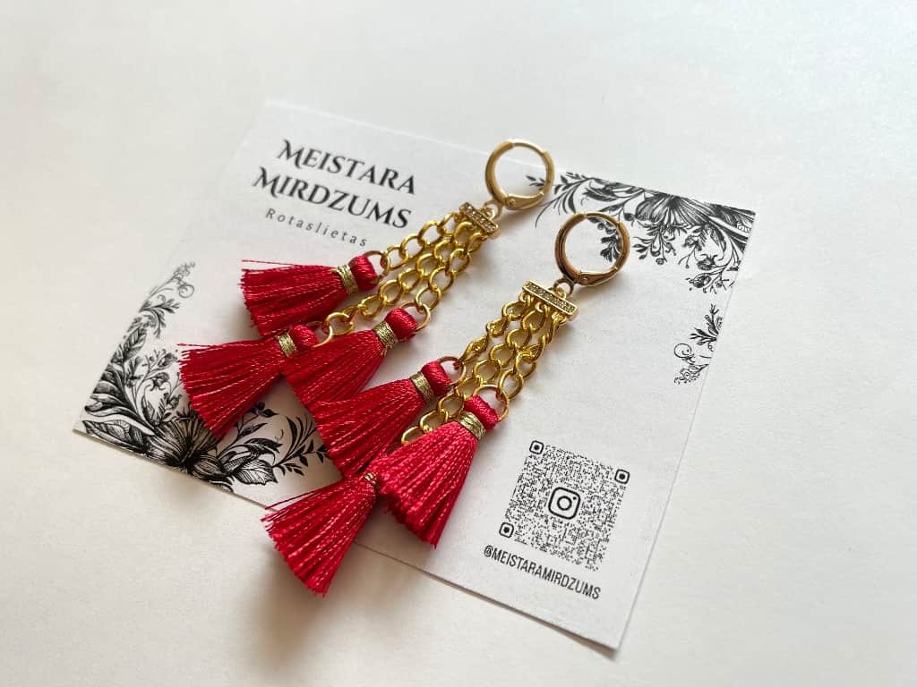 3 Bārkšu auskari (sarkani)