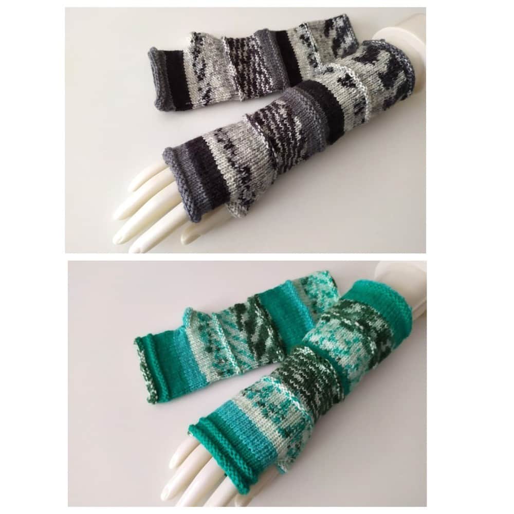 2 krāsas/Sieviešu bezpirkstu cimdi, roku sildītāji