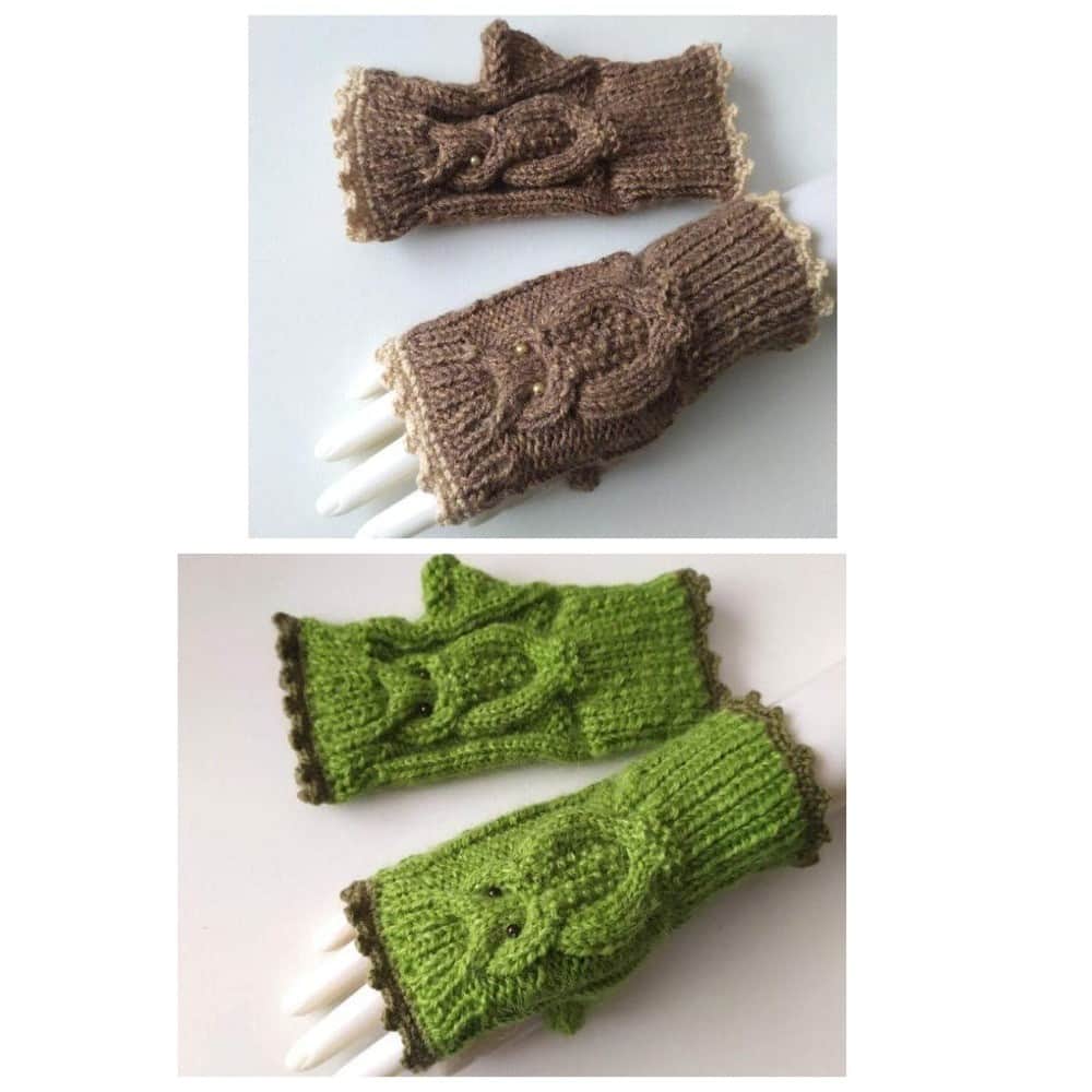 Sieviešu bezpirkstu cimdi, roku sildītāji "Pūces*"