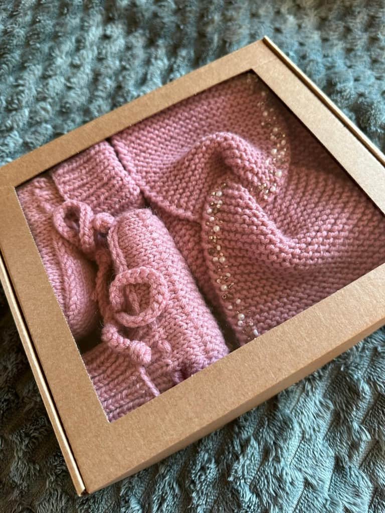  Adīts komplekts jaundzimušai meitiņai dāvanu box 🎁