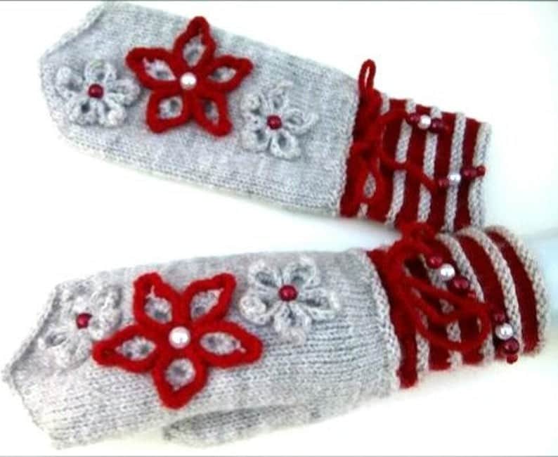 Dūraiņi, Cimdi sievietēm, vilnas cimdi ar izšuvumu