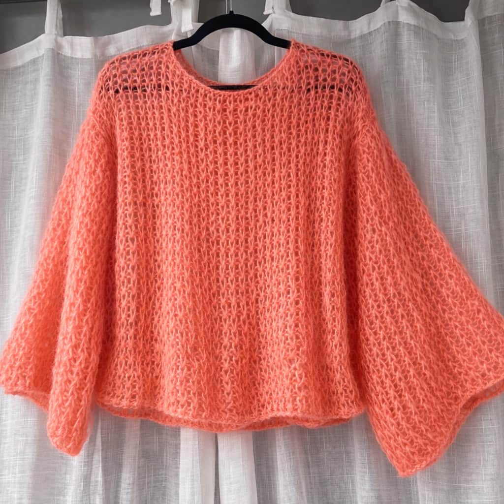 Mohēras džemperis koraļļu krāsā