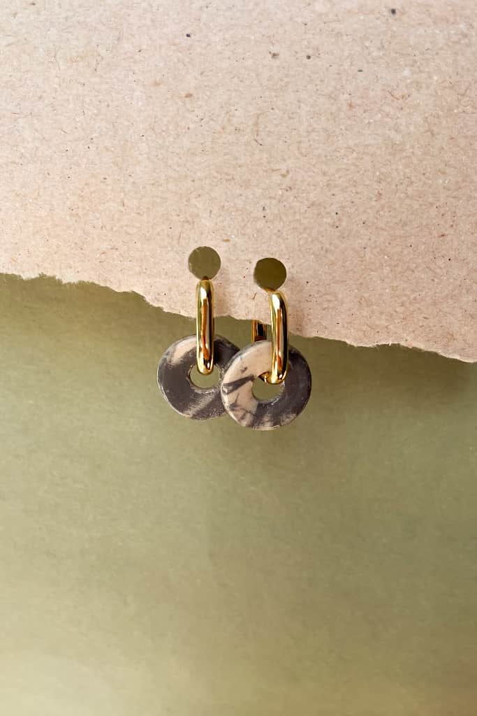 Marmora efekta māla auskari