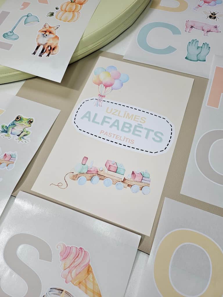 Līmpapīra uzlīmes "Alfabēts Pastelītis"